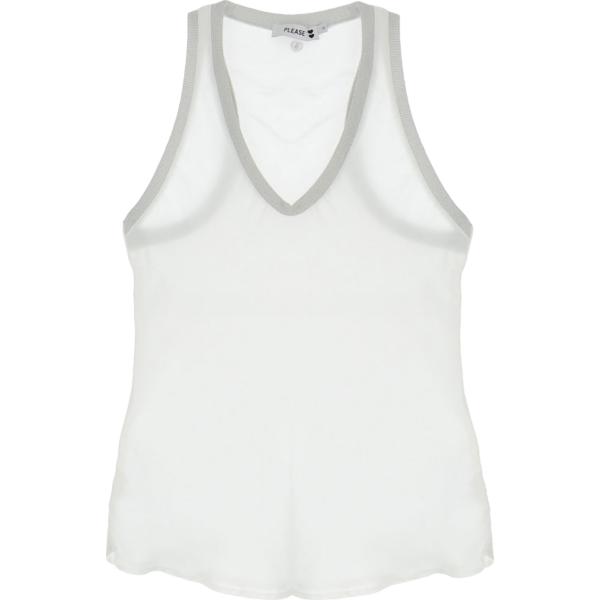 top Please bianco tinta unita