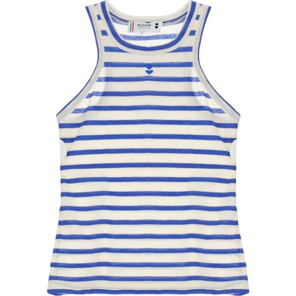 top Please bianco con stampe