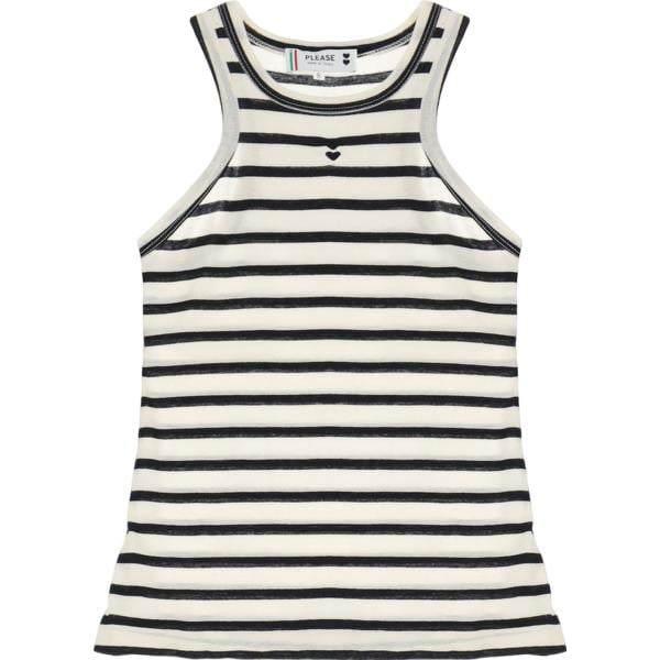 top Please bianco con stampe