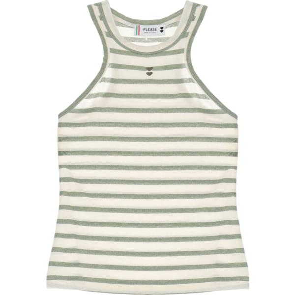top Please bianco con stampe