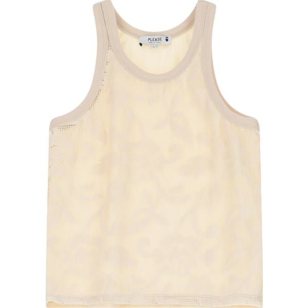 top Please marrone a fiori
