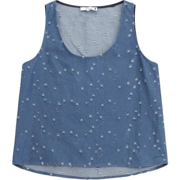 top Please blu con stampe