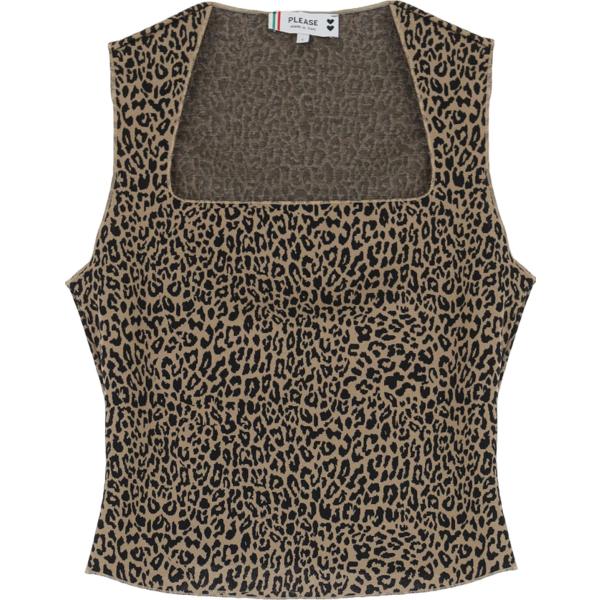 top Please marrone animalier