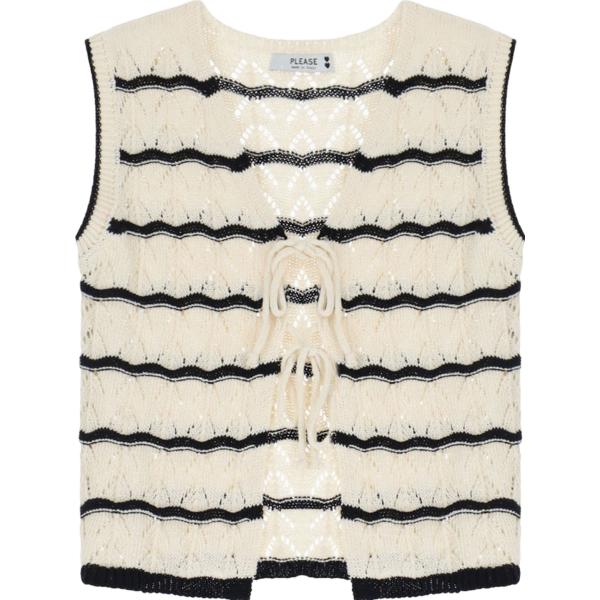 top Please bianco a righe