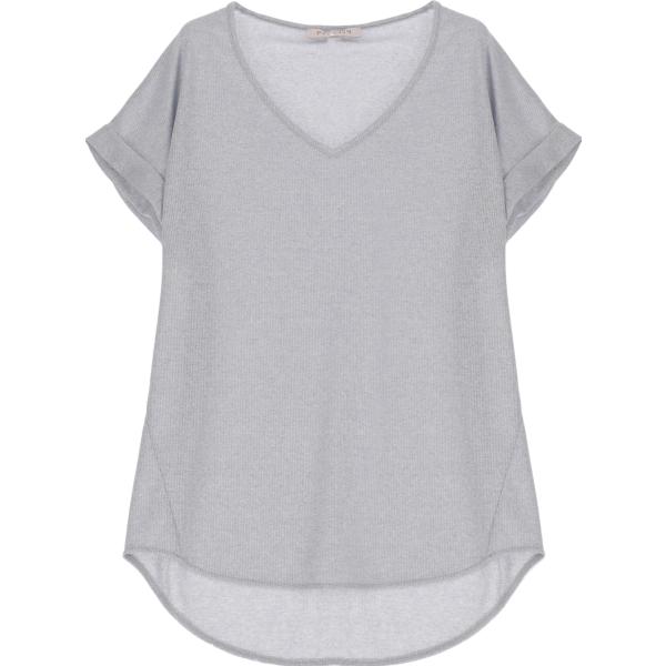 t-shirt Please grigio tinta unita
