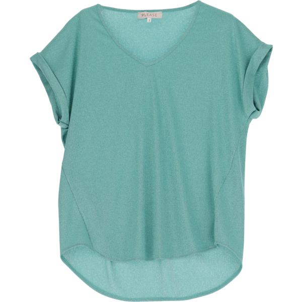 t-shirt Please verde tinta unita