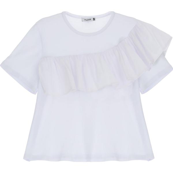 t-shirt Please bianco tinta unita