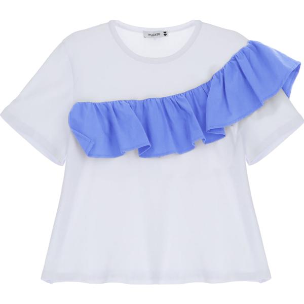 t-shirt Please bianco tinta unita
