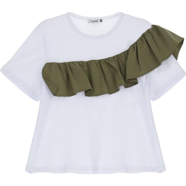 t-shirt Please bianco tinta unita