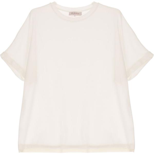 t-shirt Please bianco tinta unita
