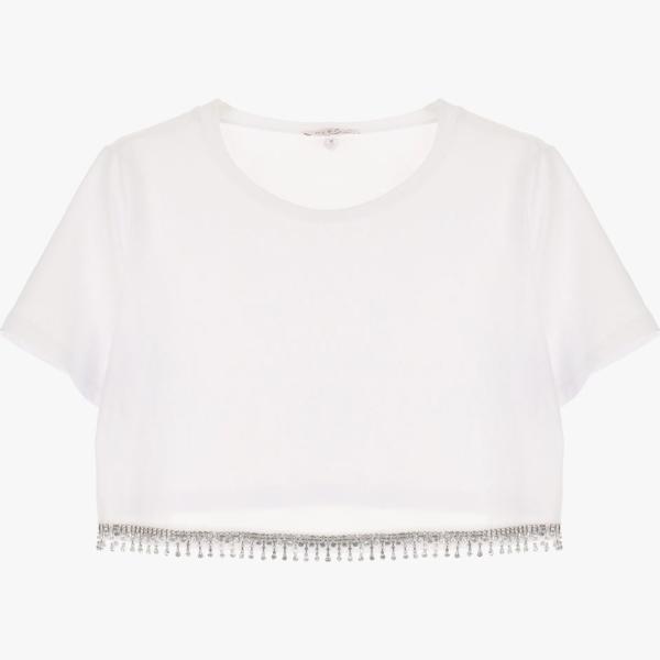 t-shirt Please bianco tinta unita