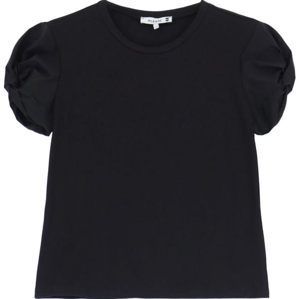 t-shirt Please nero tinta unita