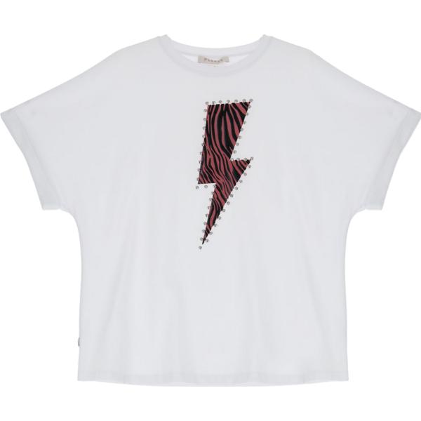t-shirt Please bianco con stampe