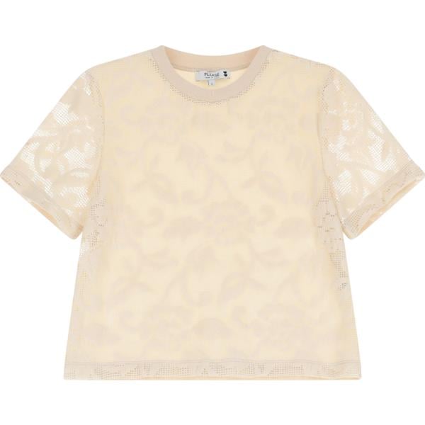 t-shirt Please marrone con stampe