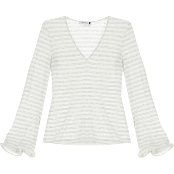 t-shirt Please bianco a righe