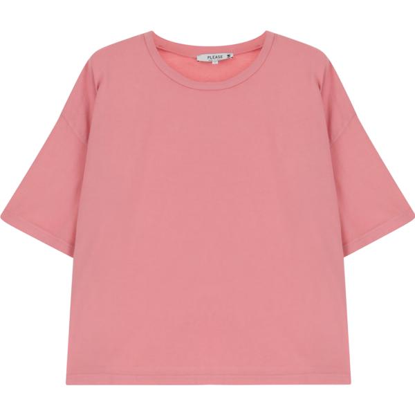 t-shirt da donna in rosa scuro girocollo a maniche corte Please