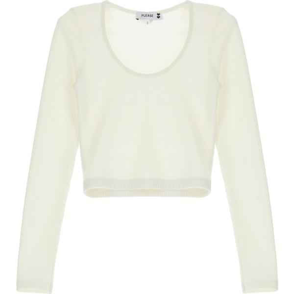 t-shirt Please bianco tinta unita