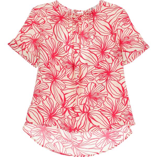 t-shirt Please bianco a fiori