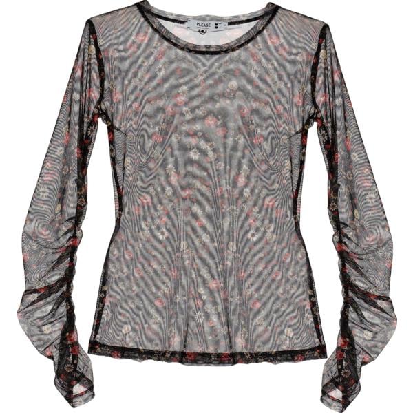 t-shirt Please grigio con stampe