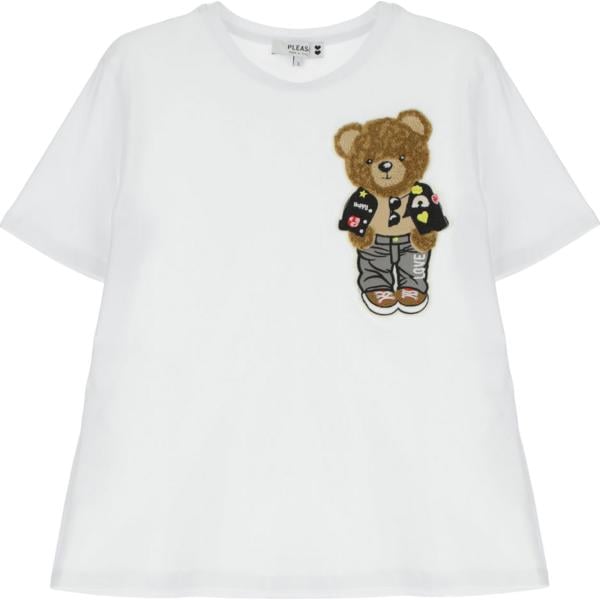 t-shirt Please bianco con stampe