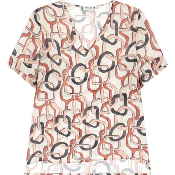 t-shirt Please bianco con stampe