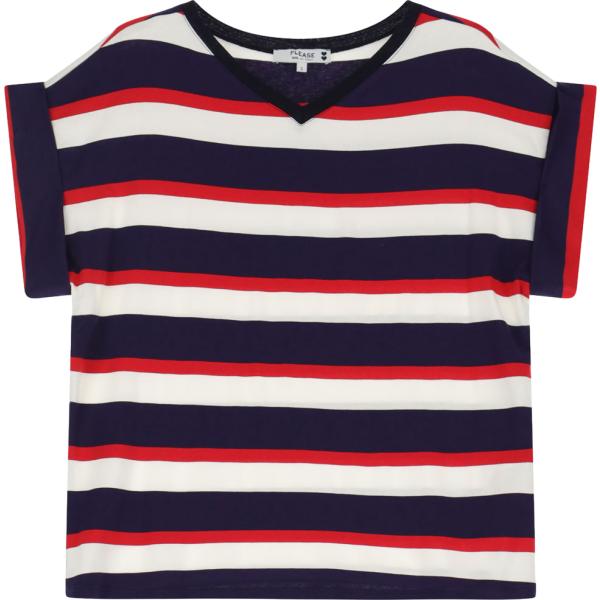 t-shirt Please multicolore a righe