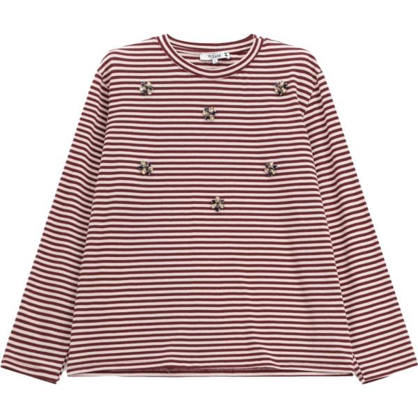 t-shirt Please marrone a righe