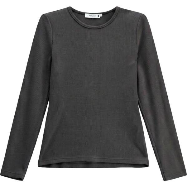 t-shirt Please grigio tinta unita