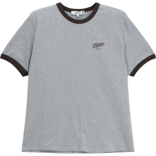 T-shirt da donna in verde chiaro con stampe con scollo Please