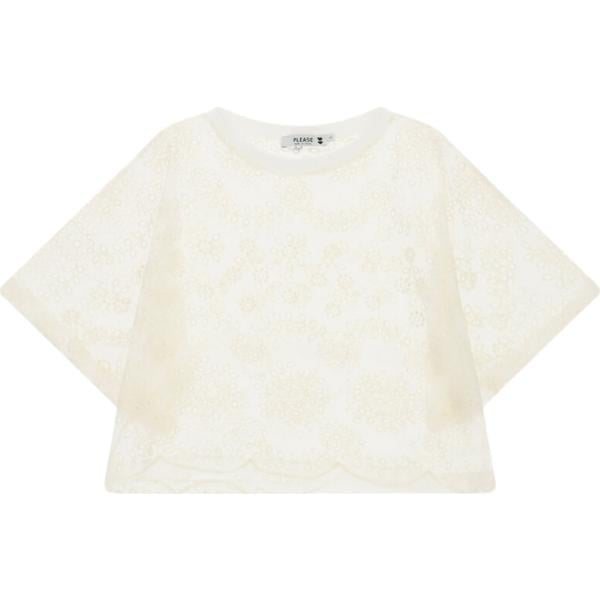 top Please bianco a fiori