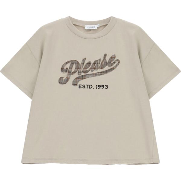 t-shirt Please grigio con stampe