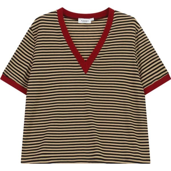 t-shirt Please marrone a righe