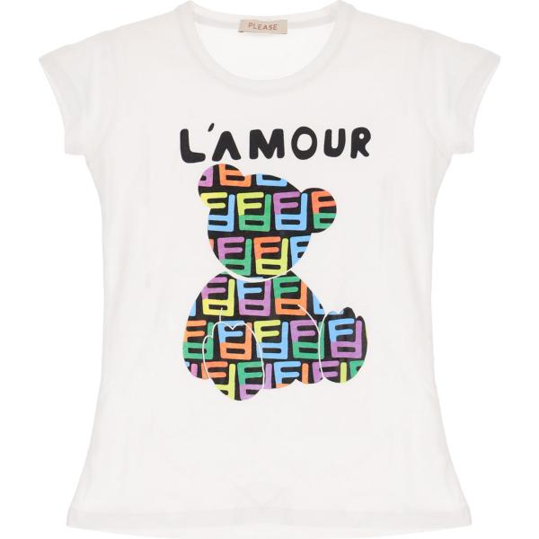 t-shirt Please bianco con stampe