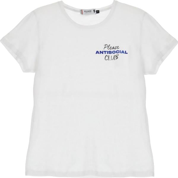 t-shirt Please bianco con stampe