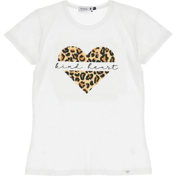 t-shirt Please bianco animalier