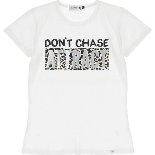 t-shirt Please bianco con stampe