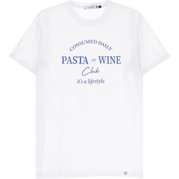 t-shirt Please bianco con stampe