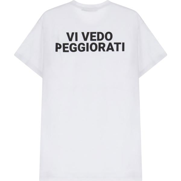 t-shirt Please bianco con stampe