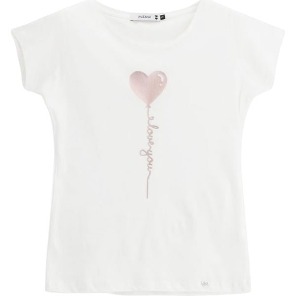 t-shirt Please bianco con stampe