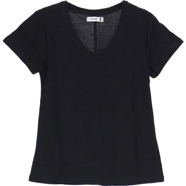 t-shirt Please nero tinta unita