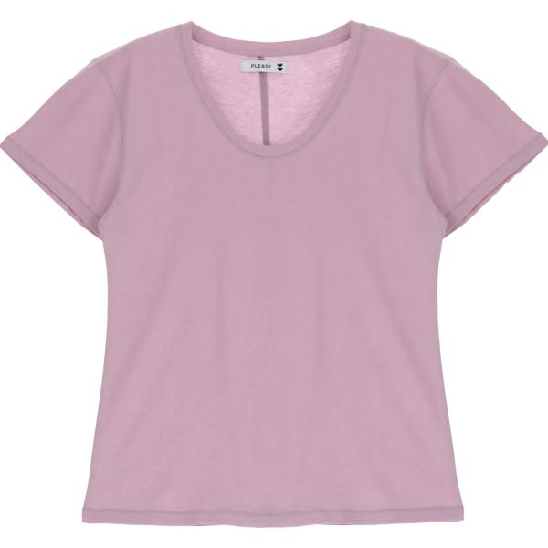 t-shirt Please rosa tinta unita
