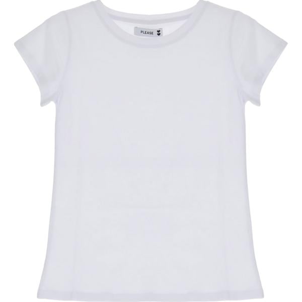 t-shirt Please bianco tinta unita