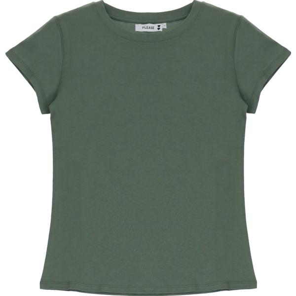 t-shirt Please verde tinta unita