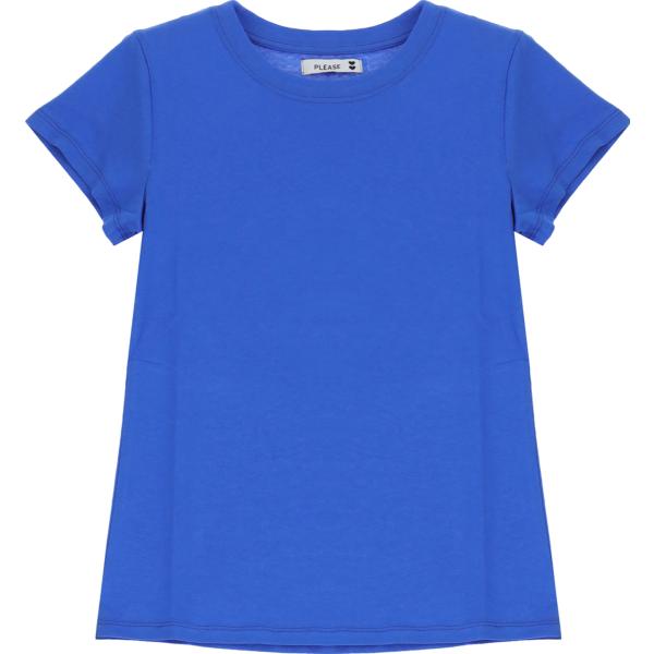 t-shirt Please blu tinta unita