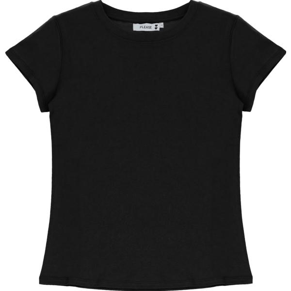 t-shirt Please nero tinta unita