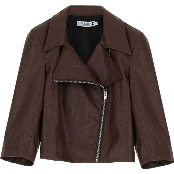 blazer Please marrone tinta unita