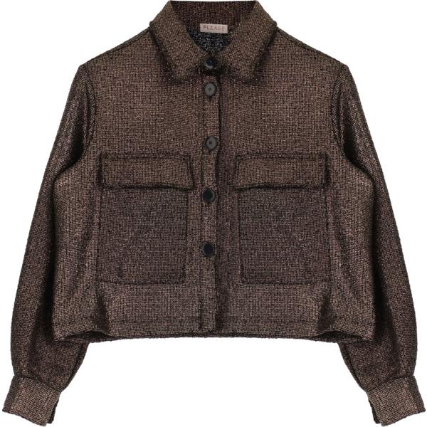blazer Please marrone tinta unita