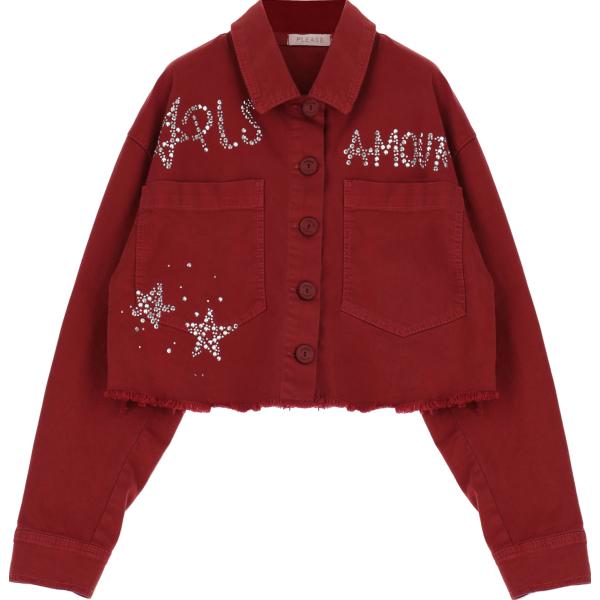 blazer Please rosso con stampe