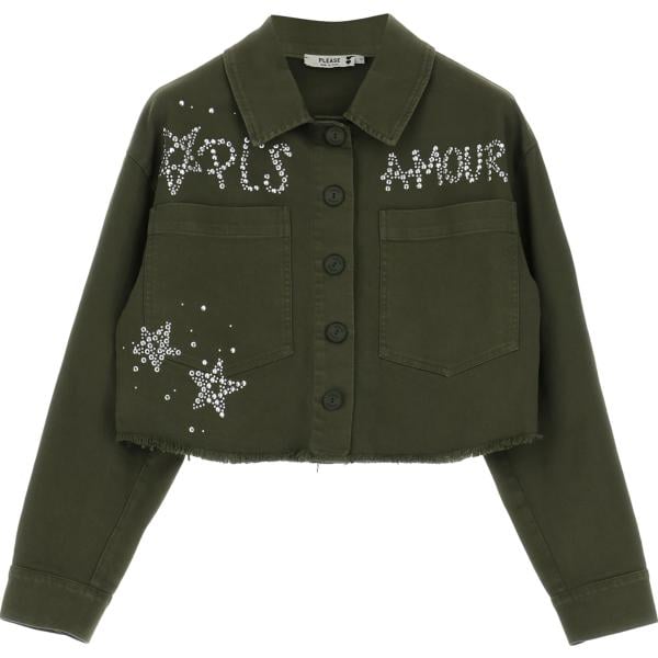 blazer Please verde con stampe