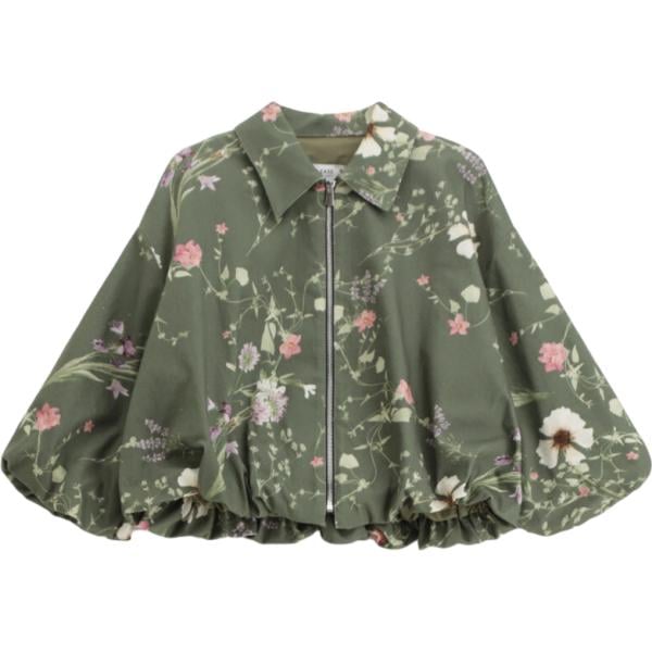 bomber Please verde a fiori